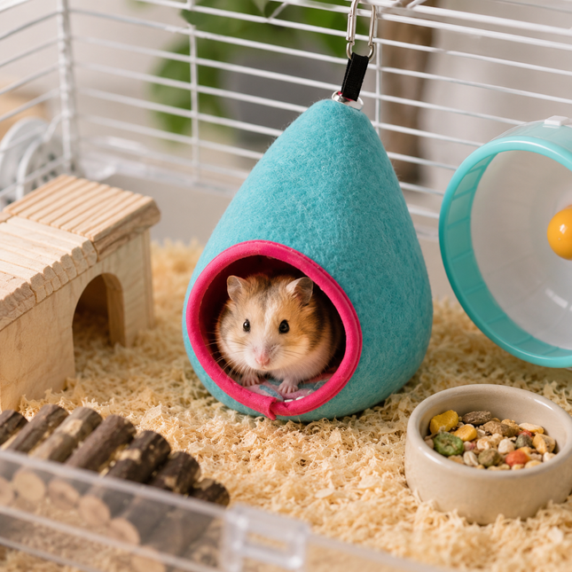 Blue Soft Cozy Hamster Bed Small Pet Sleeping Nest for Winter Guinea Pig Hamster Sugar Glider Safe & Warm – product detail