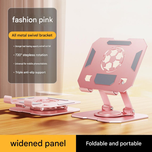 Pink 360 Degree Rotating Tablet and Phone Stand Adjustable Desktop Holder Foldable Aluminium Alloy