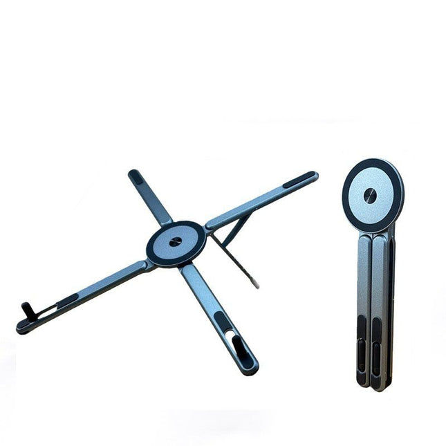 Grayish blue Foldable Magnetic Phone & Tablet Stand Aluminium Alloy Laptop Holder Adjustable Desktop Stand – product detail