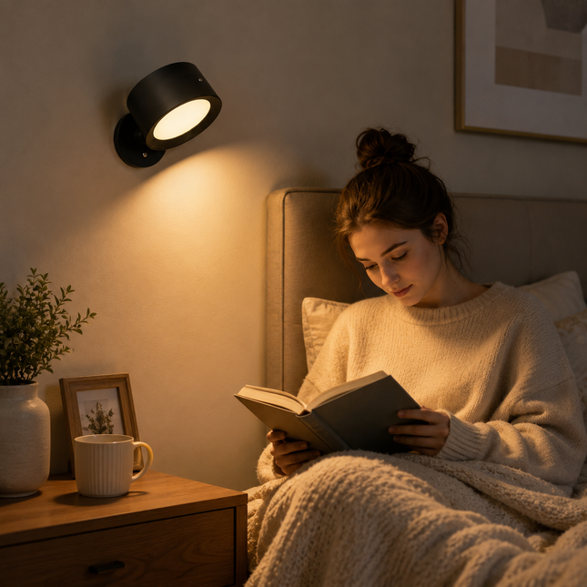 Magnetic RGB LED Wall Light Rechargeable Bedside Reading Lamp 360 Degree Adjustable Wall Sconce with – product detail