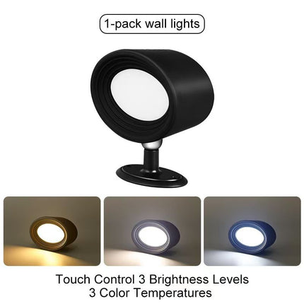 Magnetic RGB LED Wall Light Rechargeable Bedside Reading Lamp 360° Adjustable Wall Sconce with Remote Control