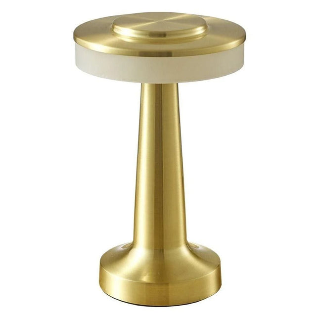 Gold Rechargeable UFO Table Lamp Touch Control LED Bedside Night Light Cordless Mushroom Desk Lamp for