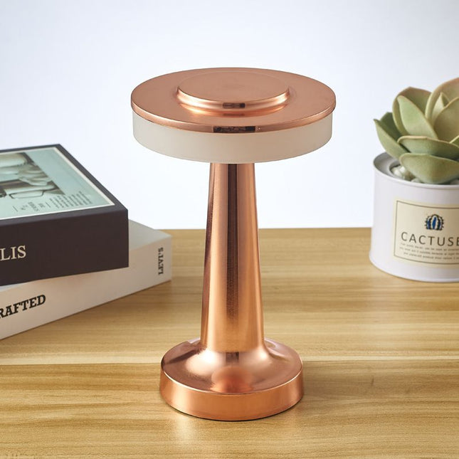 Bronze Rechargeable UFO Table Lamp Touch Control LED Bedside Night Light Cordless Mushroom Desk Lamp for – product detail