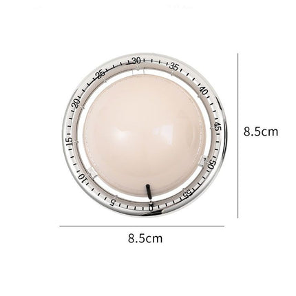 Beige Retro Planet Mechanical Kitchen Timer Magnetic Countdown Clock Battery-Free Metal Core Loud Alarm for Cooking Study