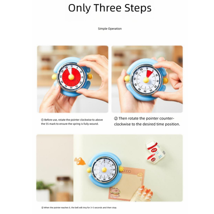 Macaron Pastel Dual-Tip Highlighter & Magnetic Mechanical Timer(Pink) Set - Visual Time Management for Study, Cooking & Productivity