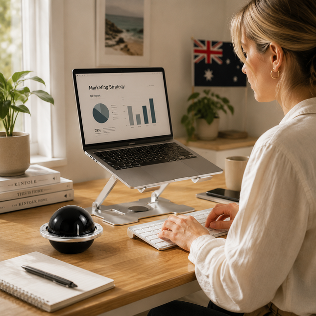 360 Degree Rotating Laptop Stand(Silver) & Magnetic Mechanical Timer(Black) Set