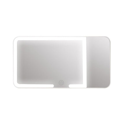 White LED Car Sun Visor Makeup Mirror with 5x Magnification & Touch Lighting - Rechargeable Vanity Mirror for Travel & Daily Use