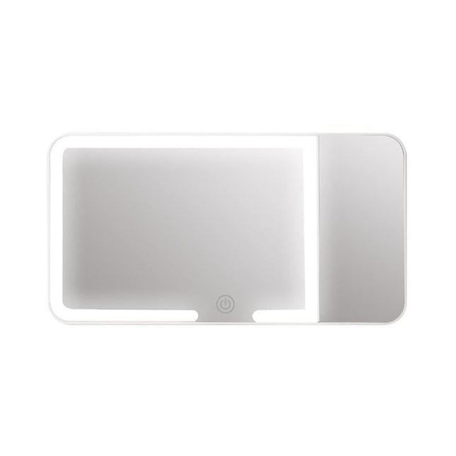 White LED Car Sun Visor Makeup Mirror with 5x Magnification & Touch Lighting