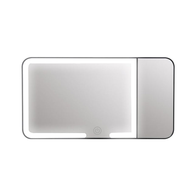 Black LED Car Sun Visor Makeup Mirror with 5x Magnification & Touch Lighting