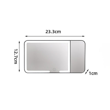 Black LED Car Sun Visor Makeup Mirror with 5x Magnification & Touch Lighting - Rechargeable Vanity Mirror for Travel & Daily Use