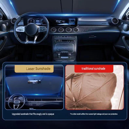 Car windshield sun visor, 55.1 x 27.6 inches, foldable windshield sun visor, UV protection, heat insulation, titanium silver sun visor cover.