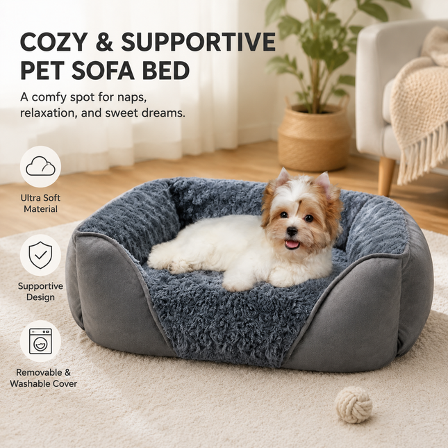 Grey Small & Medium Pet Bed