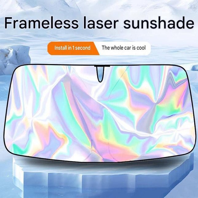 Reflective Car Windshield Sun Shade 57.1 x 31.5 Inch Foldable Front Windshield Sunshade UV Block Heat