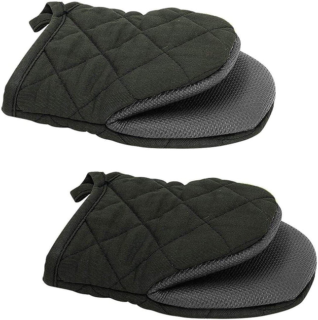 Black Heat Resistant Oven Mitts Set of V888-ELOSUNG54311