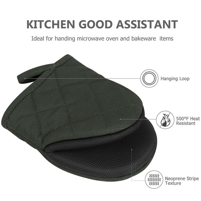 Black Heat Resistant Oven Mitts Set of – product detail