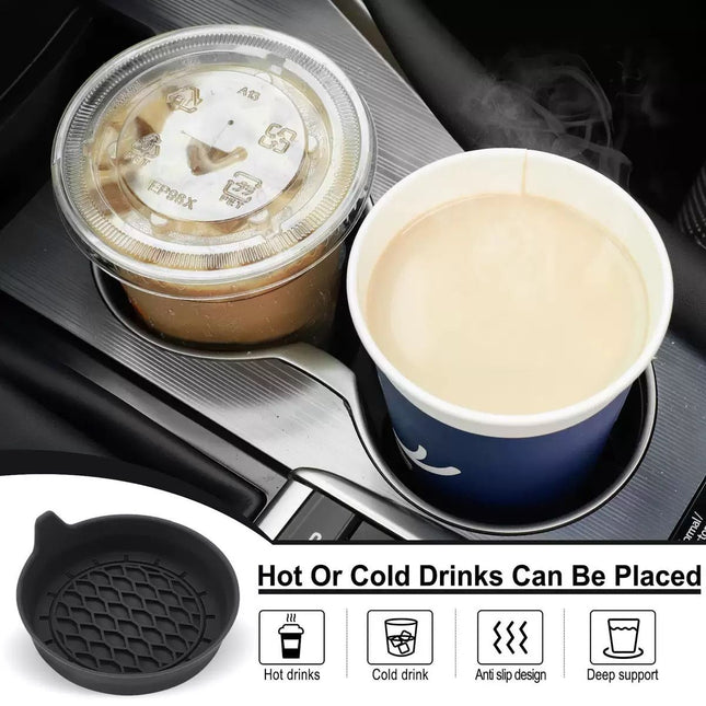 4 Pack Silicone Car Cup Holder Coaster Set Anti-Slip Heat Resistant Car Cup Mats Universal Car Interior