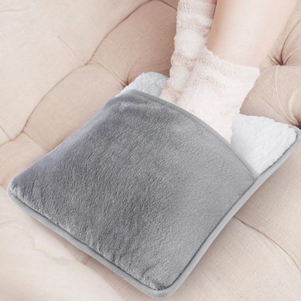 USB Heated Electric Foot Warmer Mat 30 x 30cm Plush Heating Shoe Pad Winter Warm V888-ELOSUNG54382