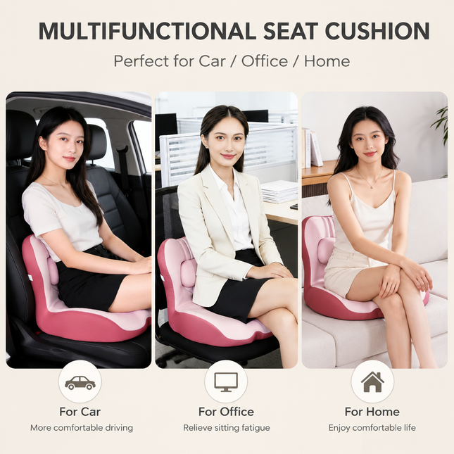 Ergonomic Memory Foam Seat Cushion with Pink Support Integrated One Piece Design Pressure Relief Chair – product detail