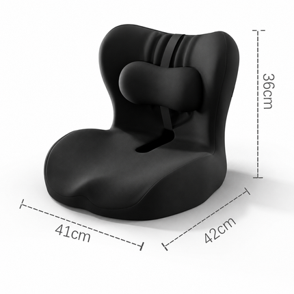 Ergonomic Memory Foam Seat Cushion with Black Support Integrated One Piece Design Pressure Relief Chair Cushion Black for Office Car Home Use