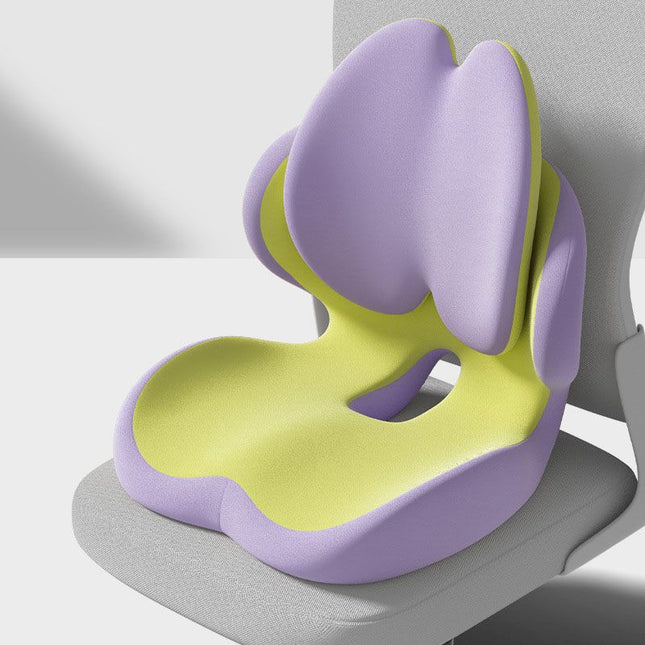Purple Ergonomic Memory Foam Seat Cushion with Lumbar Support