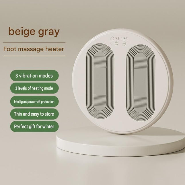 Beige USB Heated Foot Massager Foot Warmer Mat Electric Foot Heating Pad with Vibration Modes
