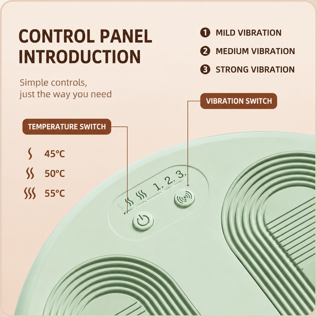 Beige USB Heated Foot Massager Foot Warmer Mat Electric Foot Heating Pad with Vibration Modes – product detail
