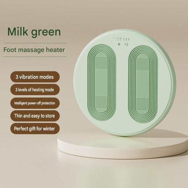 Green USB Heated Foot Massager Foot Warmer Mat Electric Foot Heating Pad with Vibration Modes