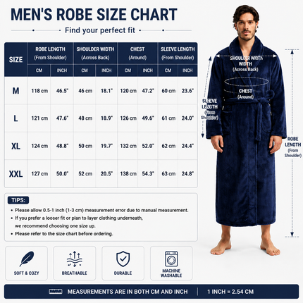 Men's Flannel Bathrobe Grey XXL Size - Soft Coral Fleece Hooded Kimono Collar Dressing Gown Loose Fit Warm Comfortable Loungewear Home Spa Easy Care Machine Washable