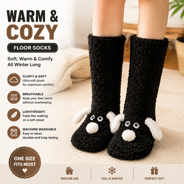 Cute Animal Plush Floor Socks