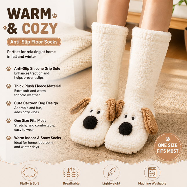 Cute Animal Plush Floor Socks