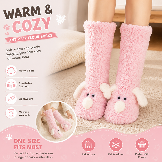 Cute Animal Plush Floor Socks