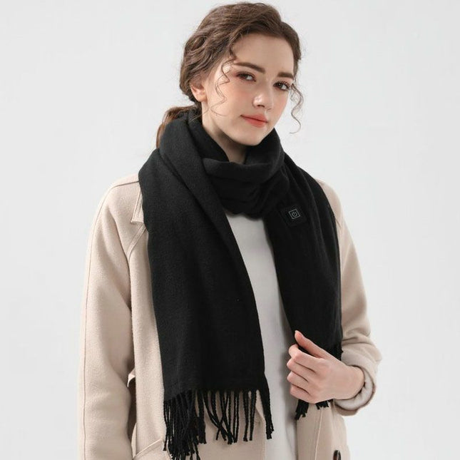 Black USB Heated Scarf Electric Heating Winter Scarf Smart Temperature Control Warm Thermal Neck Warmer – product detail
