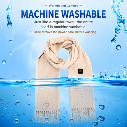 Black USB Heated Scarf Electric Heating Winter Scarf Smart Temperature Control Warm Thermal Neck Warmer USB Powered Heated Scarf for Women Men
