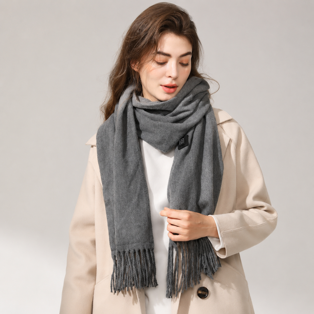 Gray USB Heated Scarf Electric Heating Winter Scarf Smart Temperature Control Warm Thermal Neck Warmer USB – product detail
