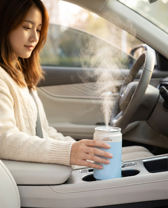 Blue USB Rechargeable Humidifier Aroma Diffuser Mini Can Mist Maker Portable Car Home Desktop Air – product detail