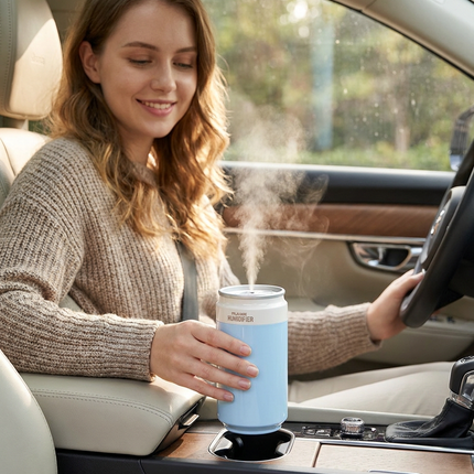 Blue USB Rechargeable Humidifier Aroma Diffuser Mini Can Mist Maker Portable Car Home Desktop Air Moisturizer with LED Light