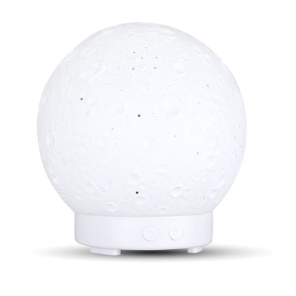 Moon Light Humidifier Aroma Diffuser (White base version) with LED Night Light, USB Desktop Essential Oil Diffuser Cool Mist Maker for Bedroom Office Home Relaxation