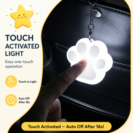White Touch Activated Flower Keychain Light Cute Portable LED Night Light Keyring Mini Rechargeable – design and finish