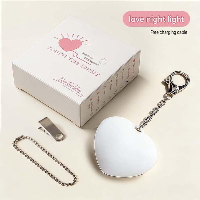 White Touch Activated Heart Keychain – product detail