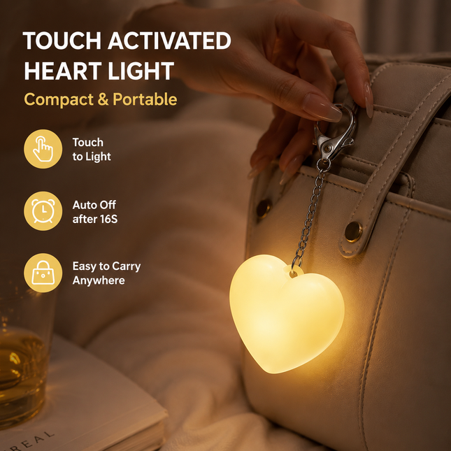 Yellow Touch Activated Heart Keychain V888-ELOSUNG54579
