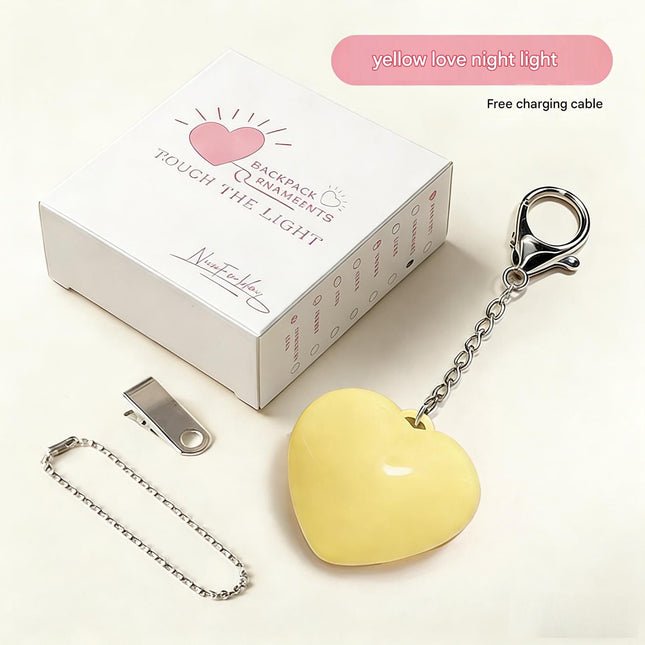Yellow Touch Activated Heart Keychain – product detail
