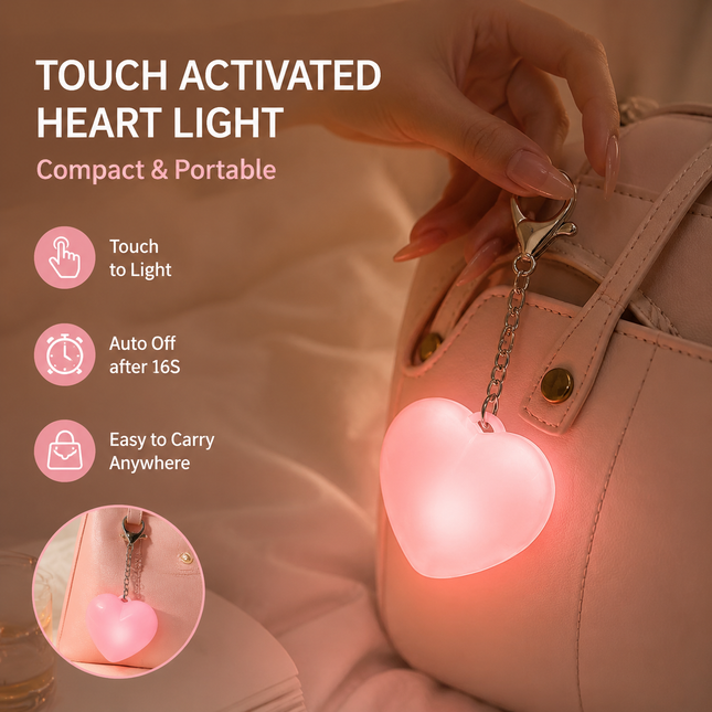 Pink Touch Activated Heart Keychain V888-ELOSUNG54580