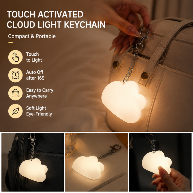 Touch Activated Cloud Keychain V888-ELOSUNG54583