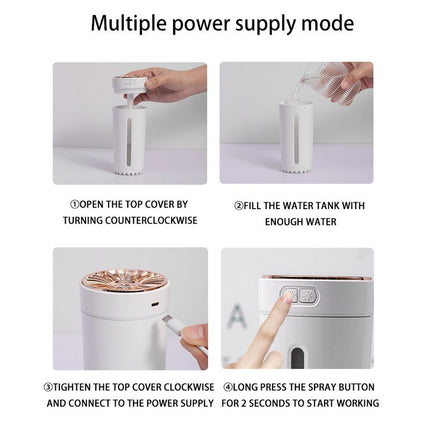 Black Car Aroma Diffuser Humidifier with Storage Box, USB Powered Car Air Freshener Mist Maker, Portable Vehicle Humidifier with Organizer Holder, Essential Oil Diffuser for Auto Interior Decoration