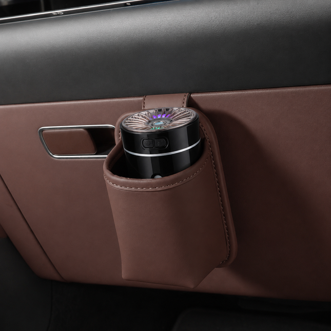 Black Car Aroma Diffuser Humidifier with Brown Storage Box USB Powered Car Air Freshener Mist – product detail