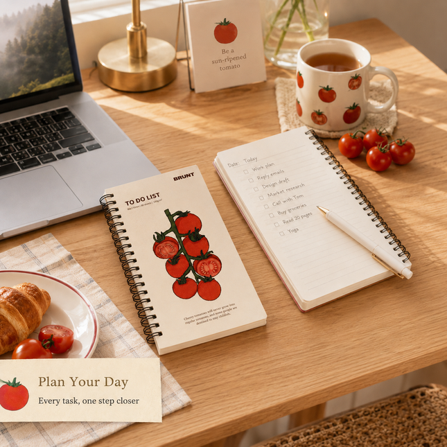 Fruit Series To Do List Notebook (tomatoes) Spiral Bound Journal with Cute Fruit Cover 80 – product detail