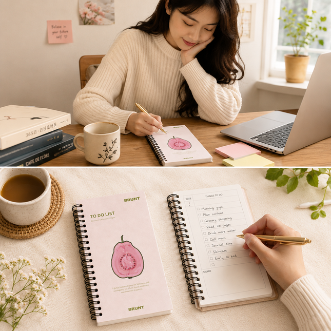 Fruit Series To Do List Notebook (Guava) Spiral Bound Journal with Cute Fruit Cover 80 – product detail