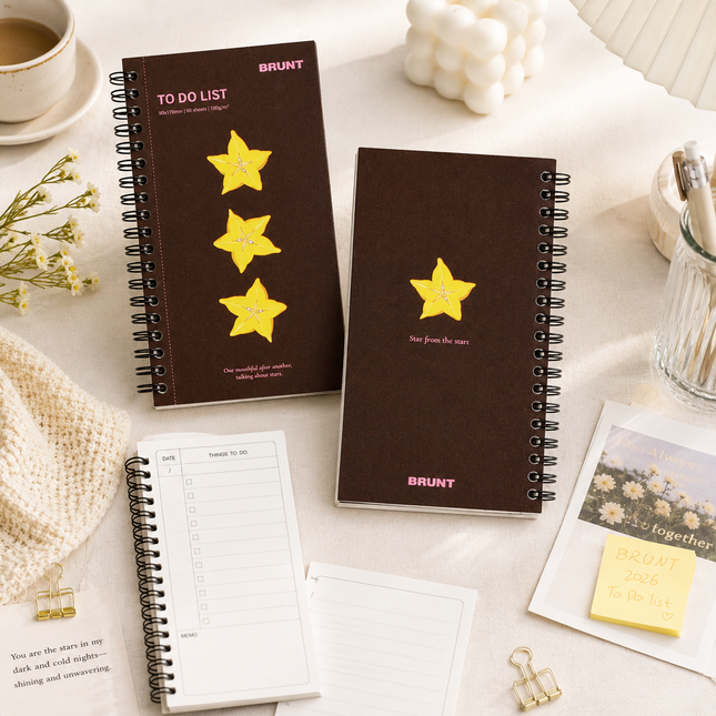 Fruit Series To Do List Notebook (Starfruit) Spiral Bound Journal with Cute Fruit Cover 80 – product detail