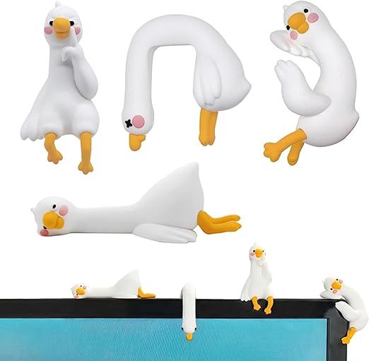 Goose Car Dashboard Decoration Set 4PCS Cute Resin Goose Figurines for Car Interior Monitor Desk – product detail