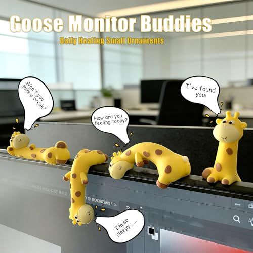 Mini Resin Desk Giraffe Decor 4 Pcs Cute Giraffe Figurines Set Funny Decorations Accessories for
